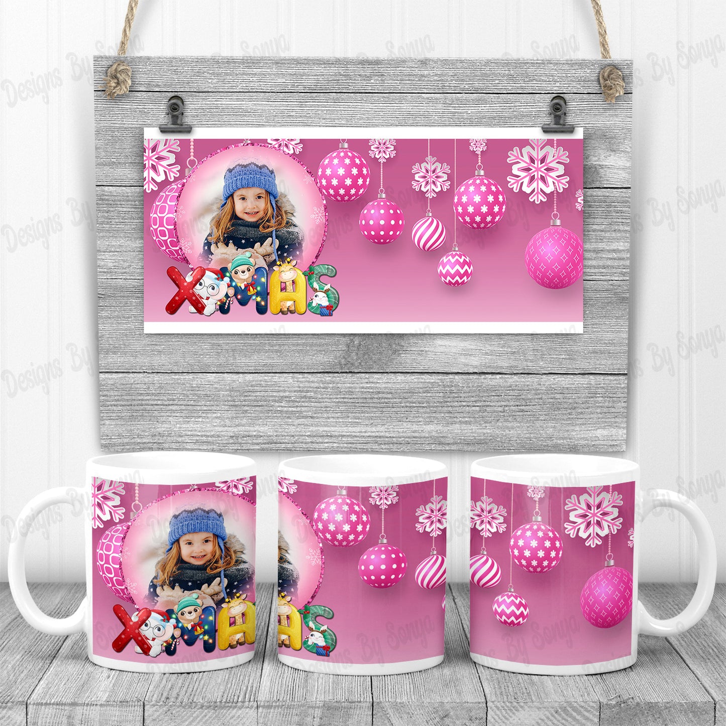 Christmas Photo Mug and Coaster Sets (8 Styles Inc)