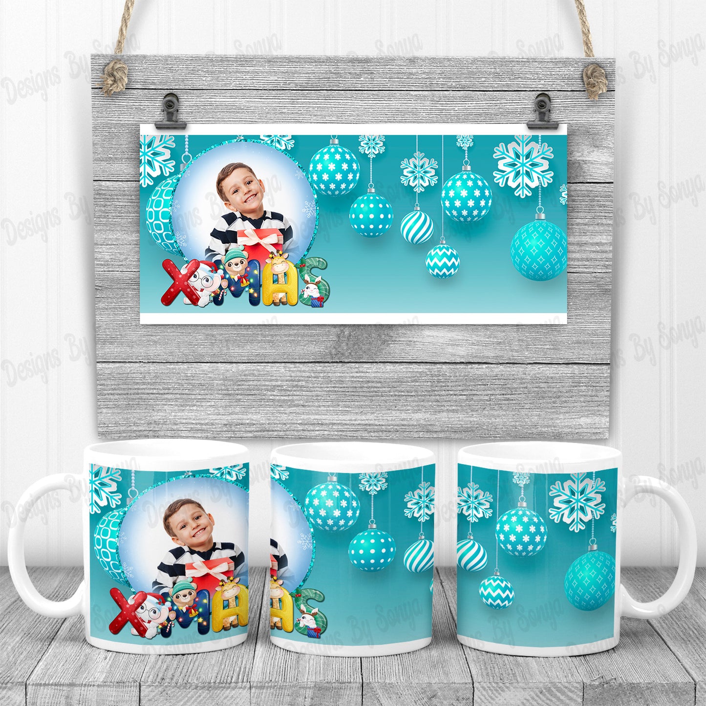 Christmas Photo Mug and Coaster Sets (8 Styles Inc)