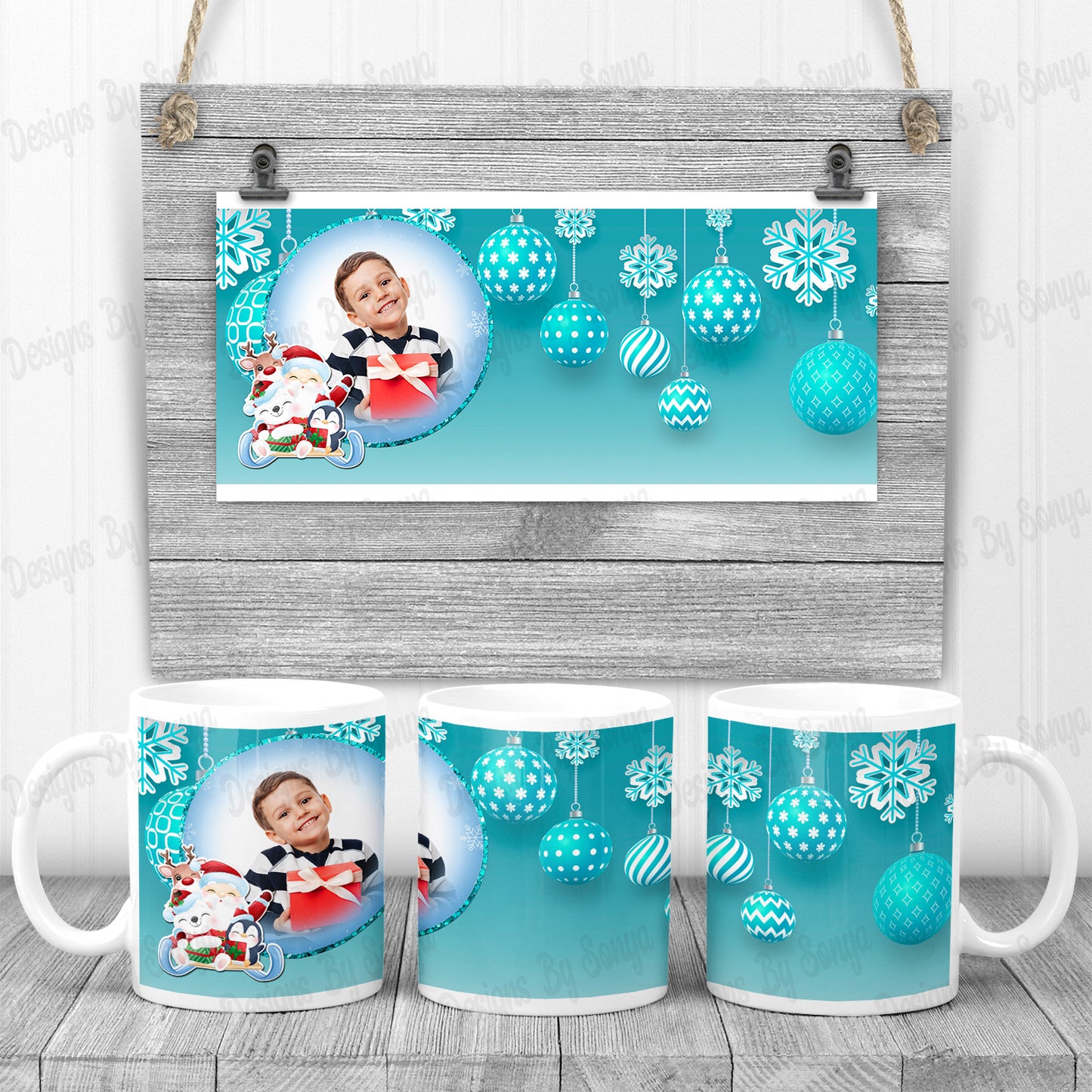 Christmas Photo Mug and Coaster Sets (8 Styles Inc)