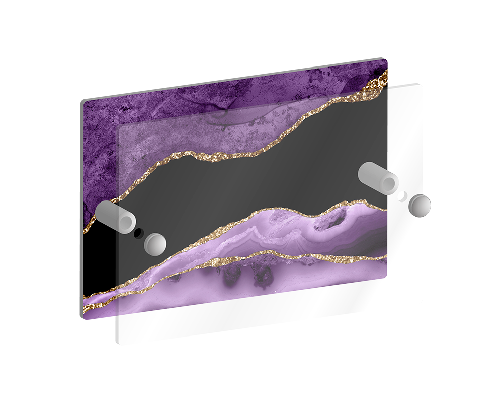 Purple Black Gold Marble Marble Effect House Number Plaque