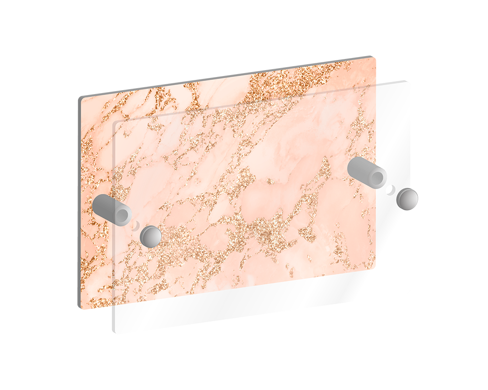 Rose Gold Marble Effect House Number Plaque