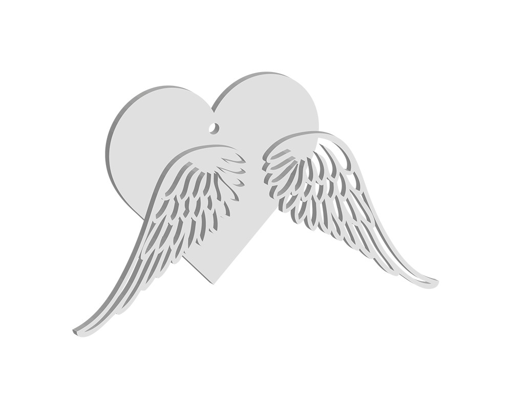 Winged Heart Acrylic Blank