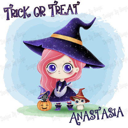 Purple Witch Halloween Design